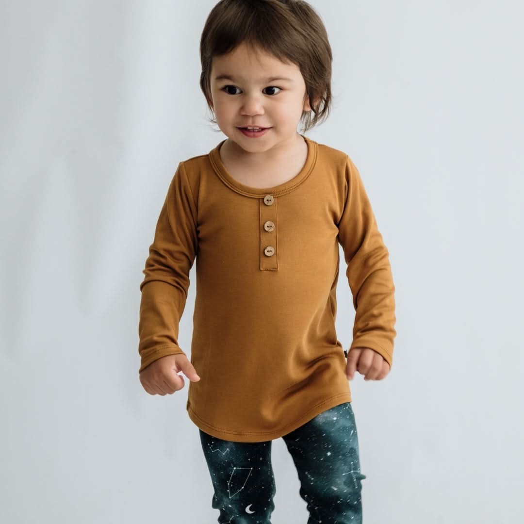 Long Sleeve Henley | Umber