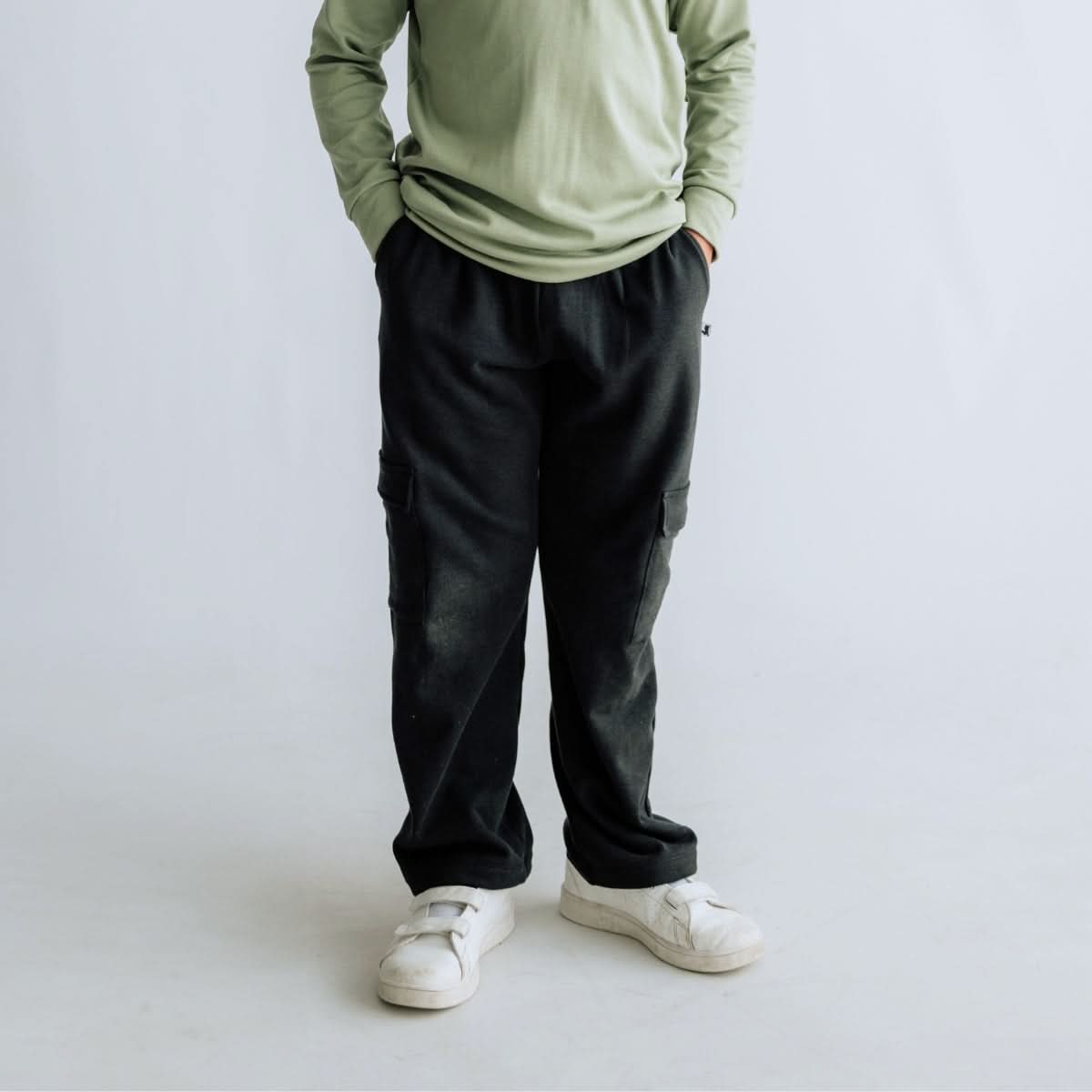 Youth Fleece Cargo Pants | Navy
