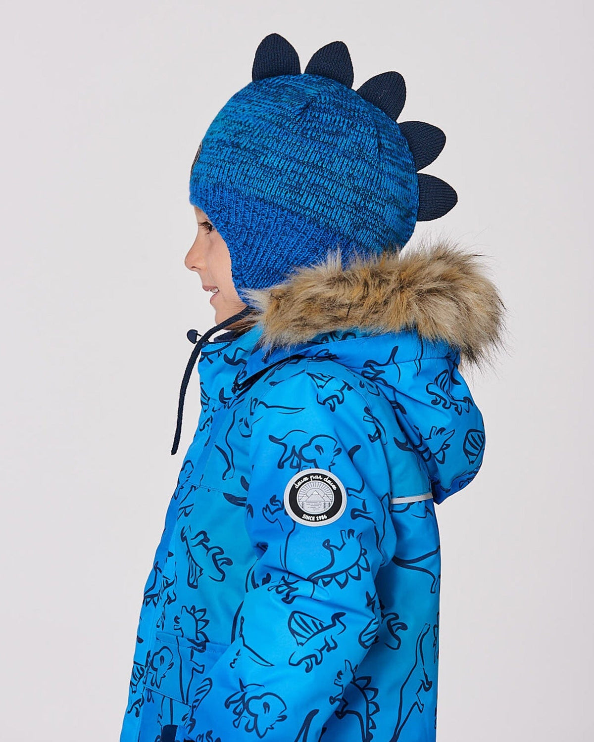 Lined Dino Peruvian Knit Winter Hat