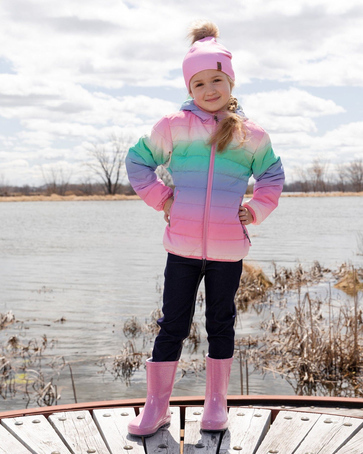 Rain Boots In Natural Rubber Pink