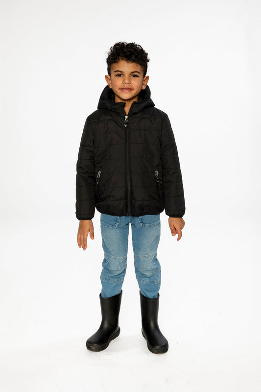 Insulated Quilted Fall Jacket Black