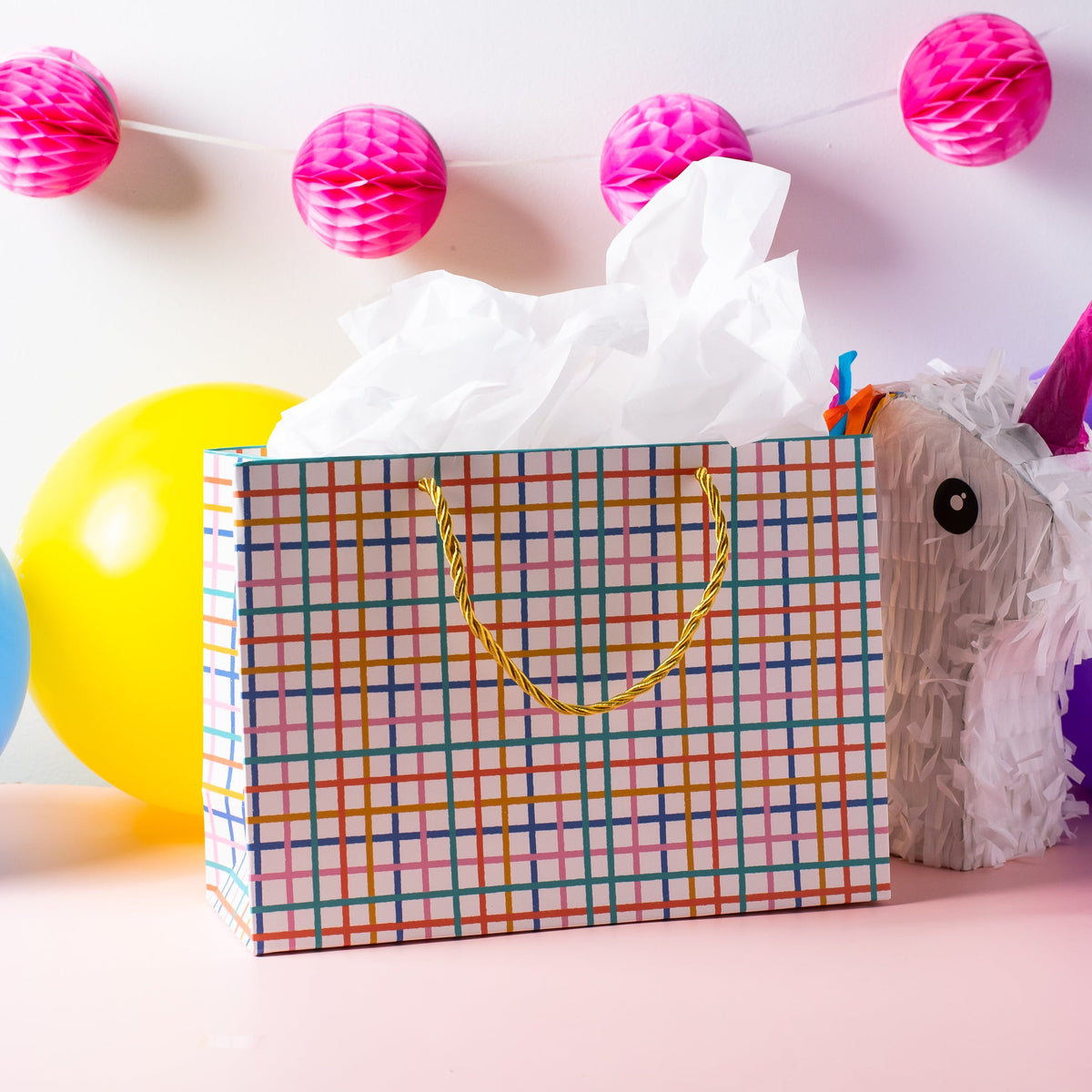 Prismatic Striped Pattern Gift Bag