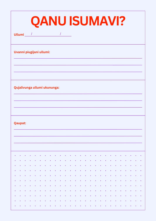 Qanu Isumavi? Daily Printable | Inuktitut, English & French