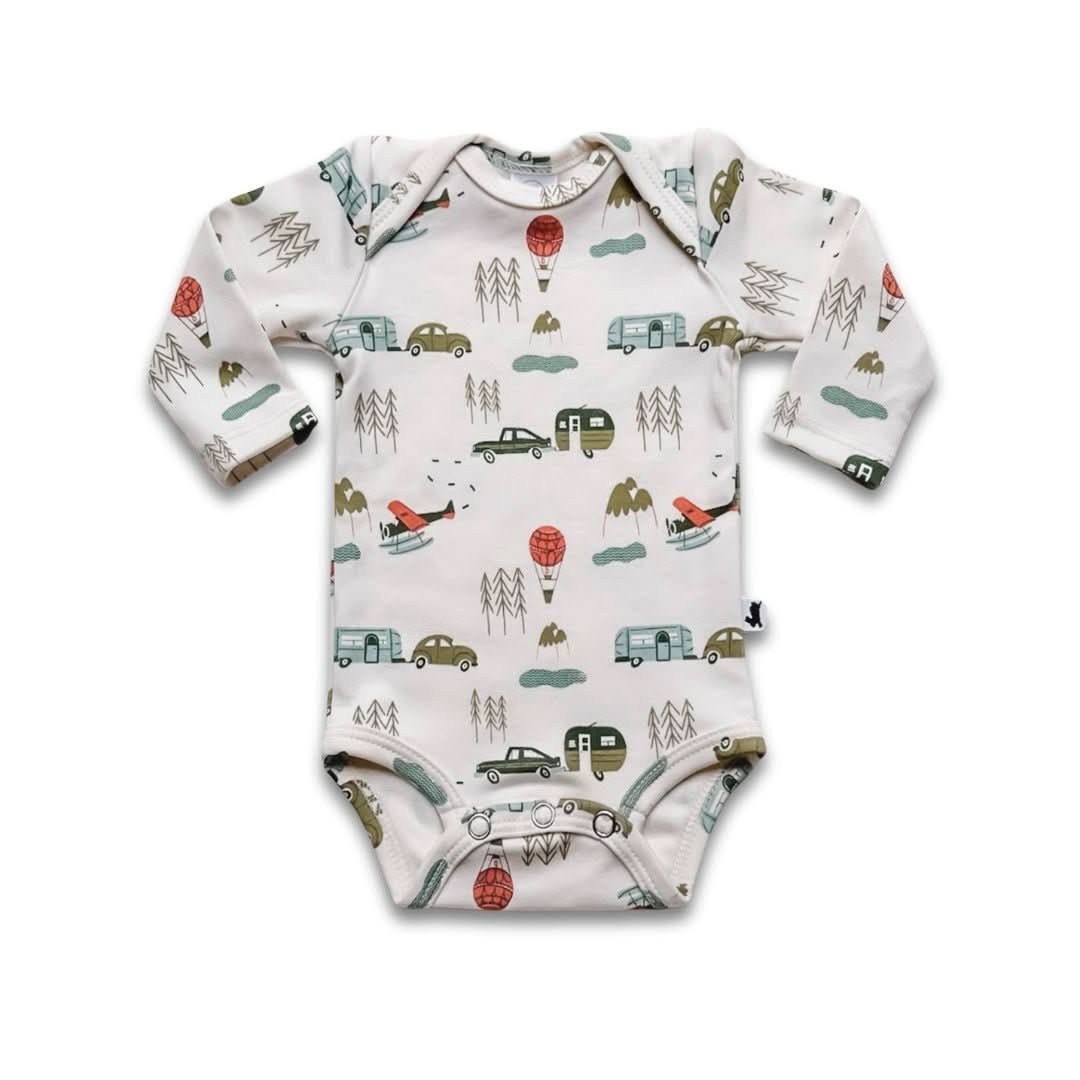 Long-Sleeve Bodysuit Berry Stripe