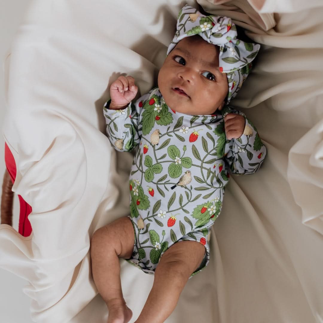 Long-Sleeve Bodysuit Berry Stripe