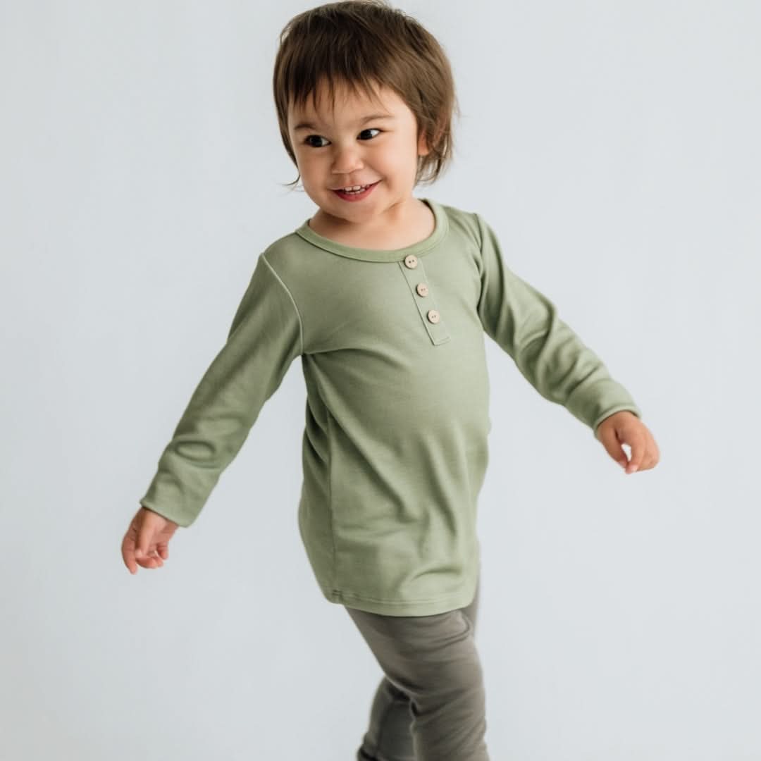 Long Sleeve Henley | Umber