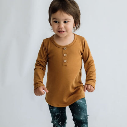 Long Sleeve Henley | Umber