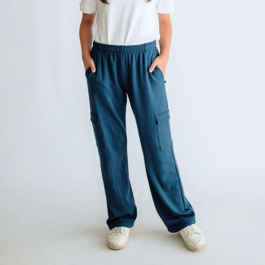 Youth Fleece Cargo Pants | Terracotta