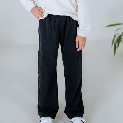 Youth Fleece Cargo Pants | Navy