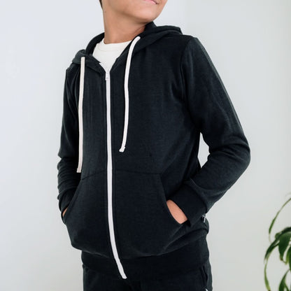 Youth Fleece Zip-Up Hoodie | Cranberry