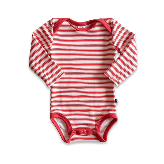 Long-Sleeve Bodysuit Berry Stripe