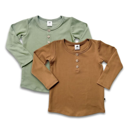 Long Sleeve Henley | Umber