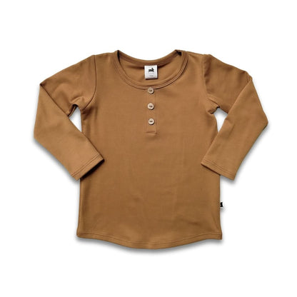 Long Sleeve Henley | Umber