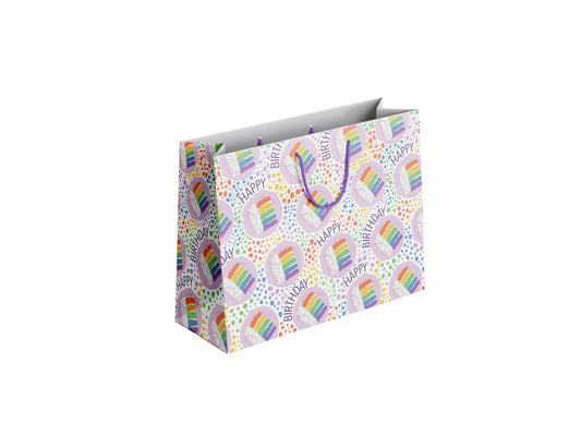 Rainbow Birthday Cake Pattern Gift Bag
