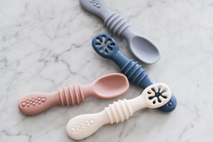 Silicone Baby-Led Weaning Spoons | Cuillères DME pour bébé en silicone