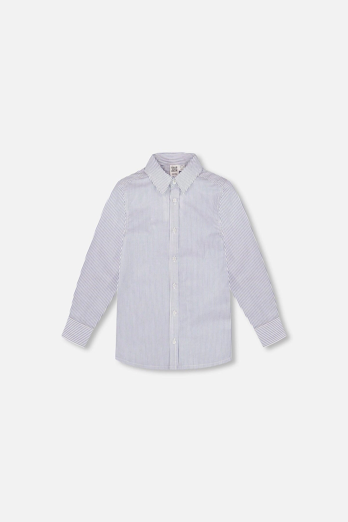Button Down Shirt Navy Blue Stripes