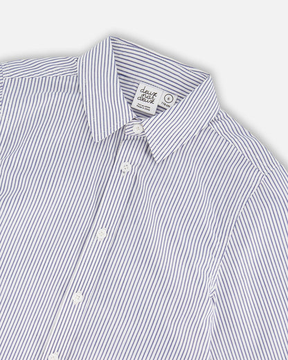 Button Down Shirt Navy Blue Stripes