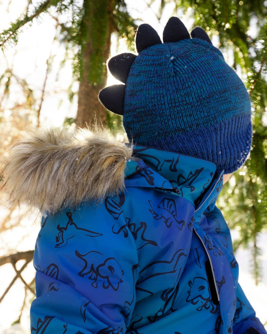 Lined Dino Peruvian Knit Winter Hat