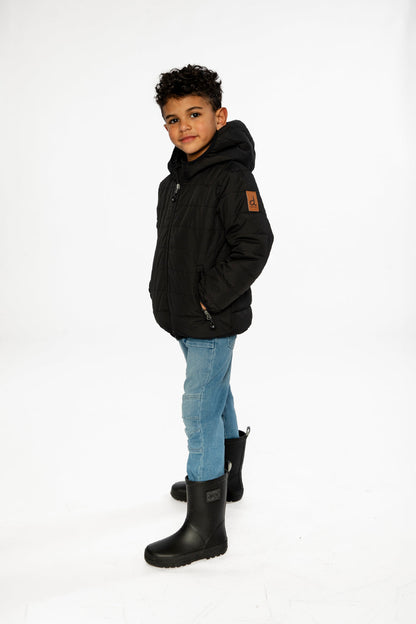 Insulated Quilted Fall Jacket Black