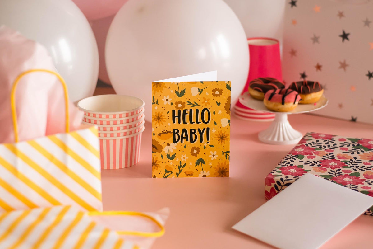 Yellow Floral, Hello Baby!