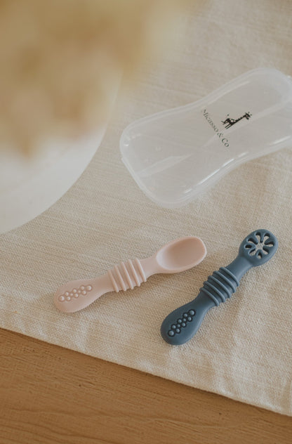 Silicone Baby-Led Weaning Spoons | Cuillères DME pour bébé en silicone