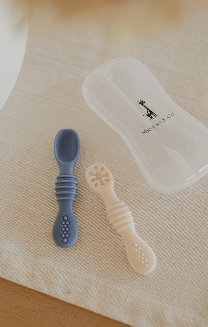 Silicone Baby-Led Weaning Spoons | Cuillères DME pour bébé en silicone