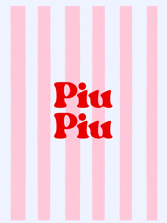 Piu Piu Printable Typography Poster | Pink Striped Inuktitut Art Print