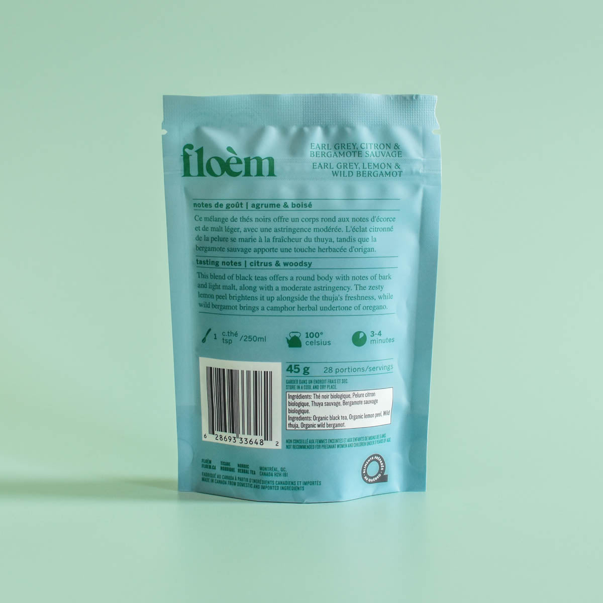 Loose Leaf Earl GreyTea, Lemon & Wild Bergamot | Thé en vrac - Earl Grey, Citron & Bergamote