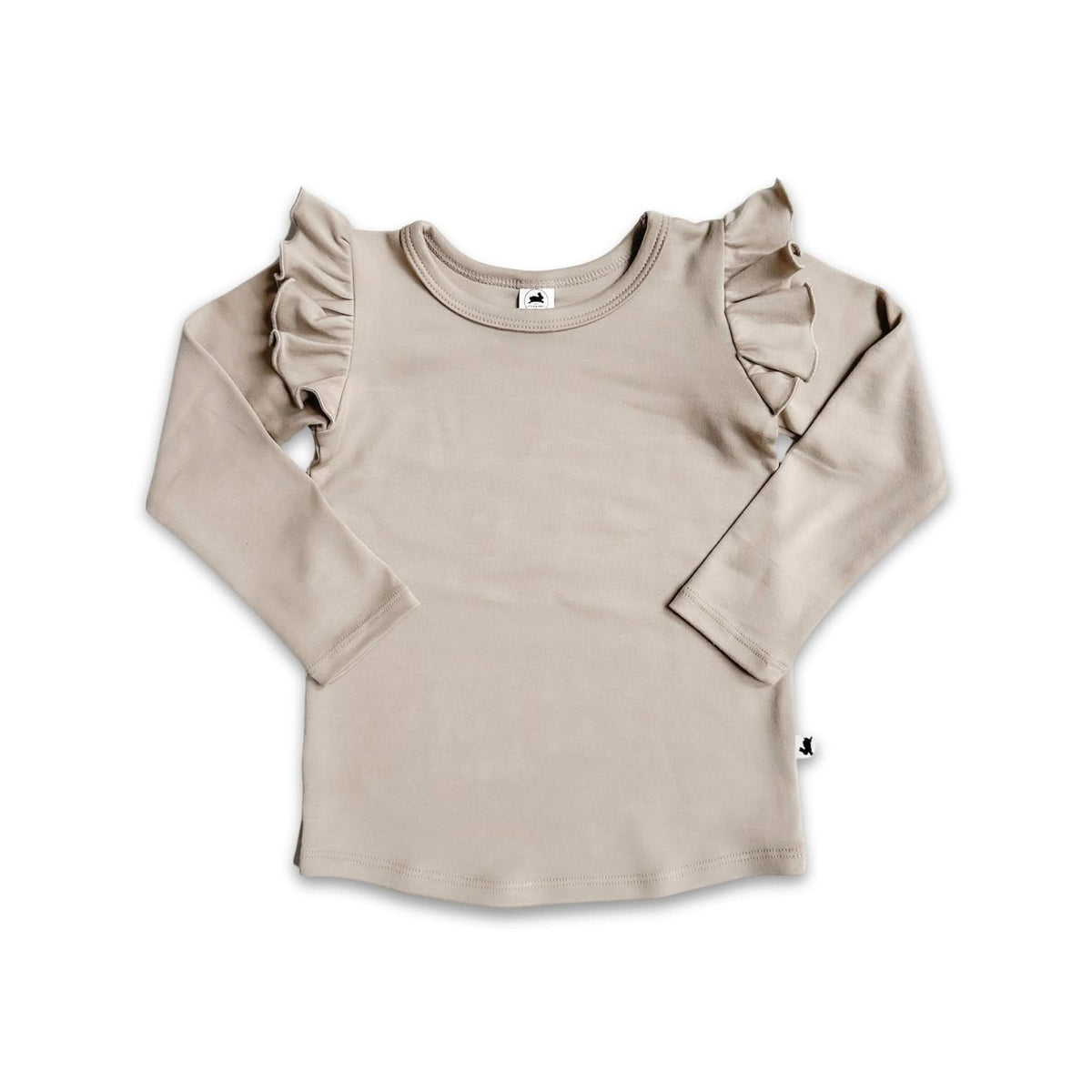 Ruffle Long Sleeve Shirt | Beach Stone