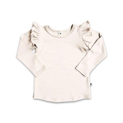 Ruffle Long Sleeve Shirt | Cream